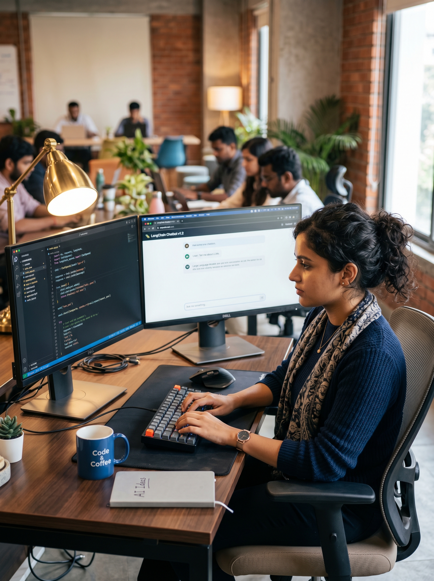 AI developer coding with Python