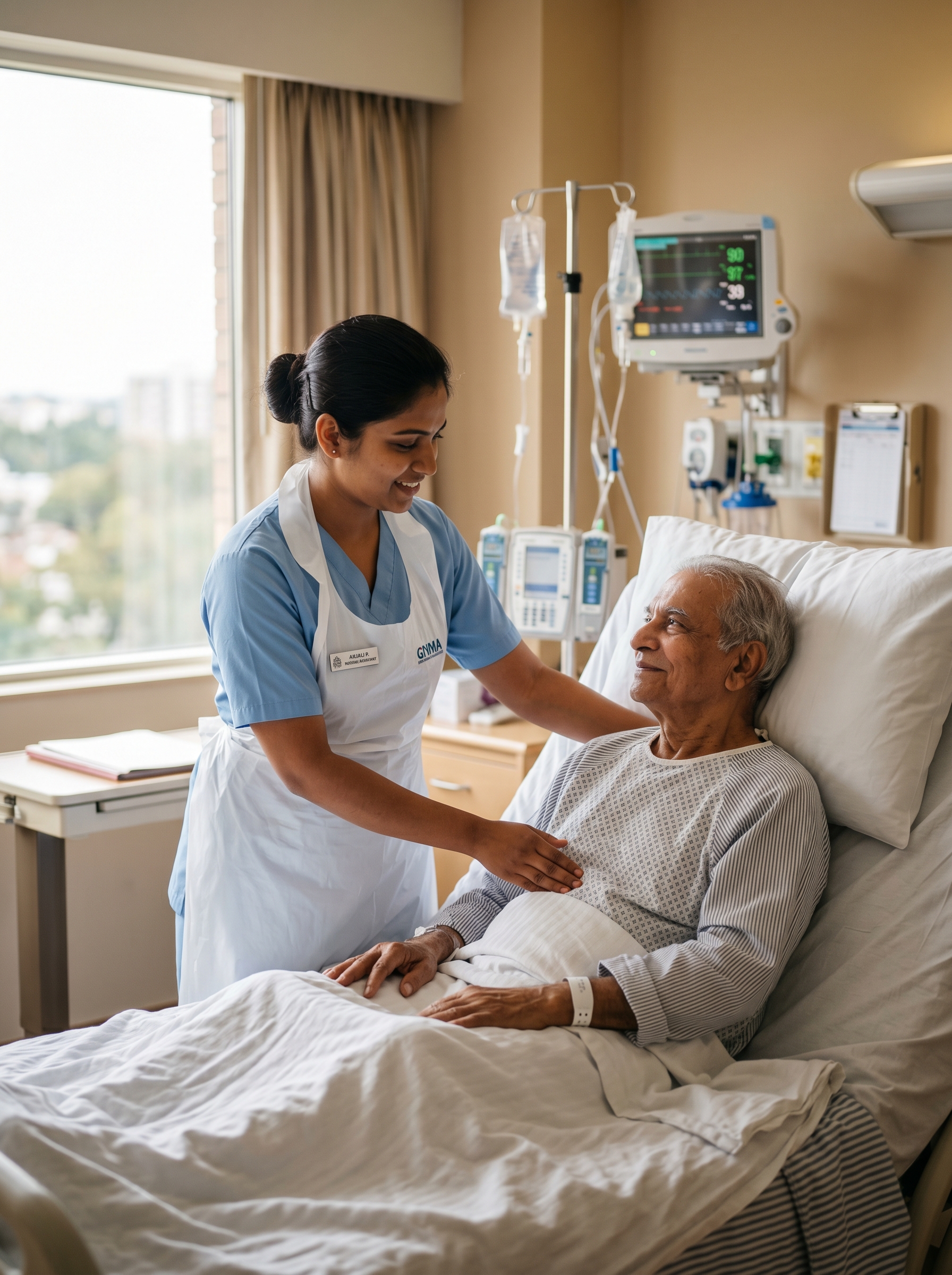 Nursing Assistant helping a patient