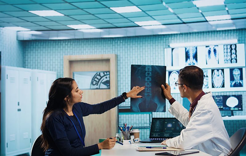 Undergraduate student operating MRI and X-ray machines in B.Voc Radiology