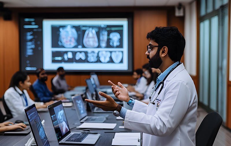 Undergraduate student operating MRI and X-ray machines in B.Voc Radiology