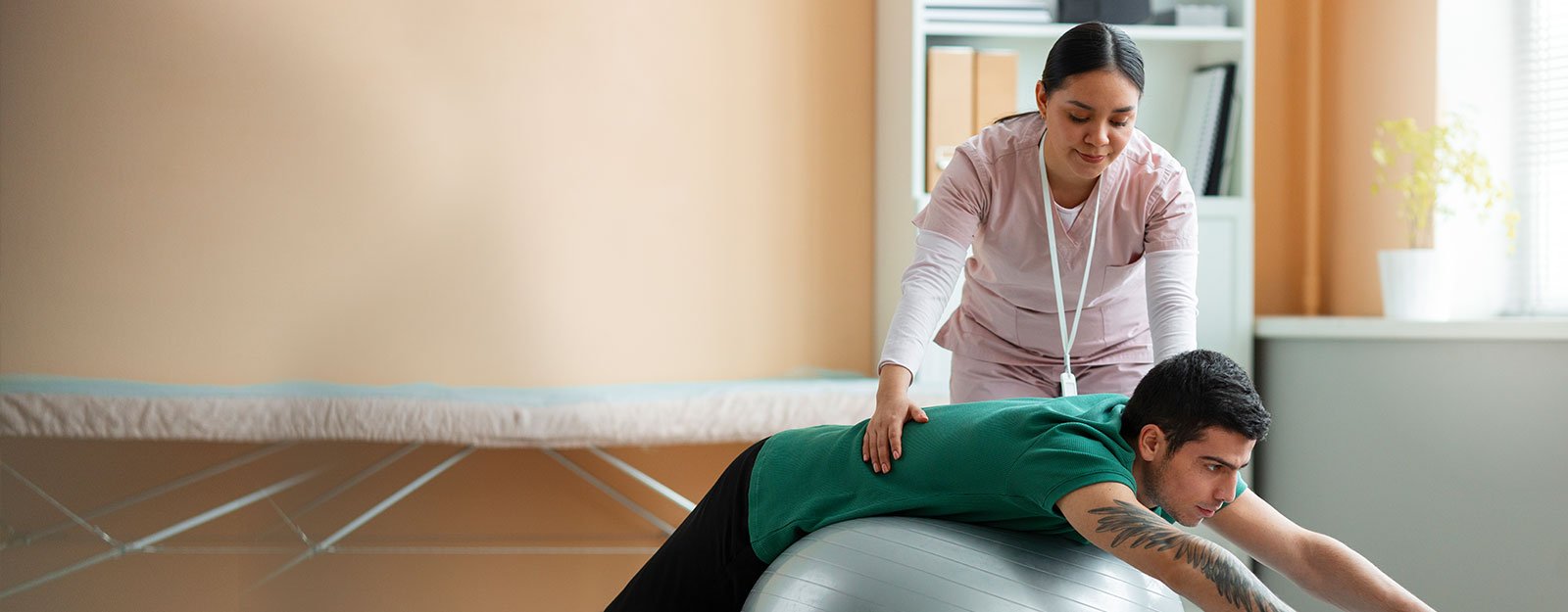 Students learning physical rehabilitation in B.Voc Physiotherapy course